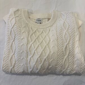 J. Crew Ivory Cable Knit Pullover